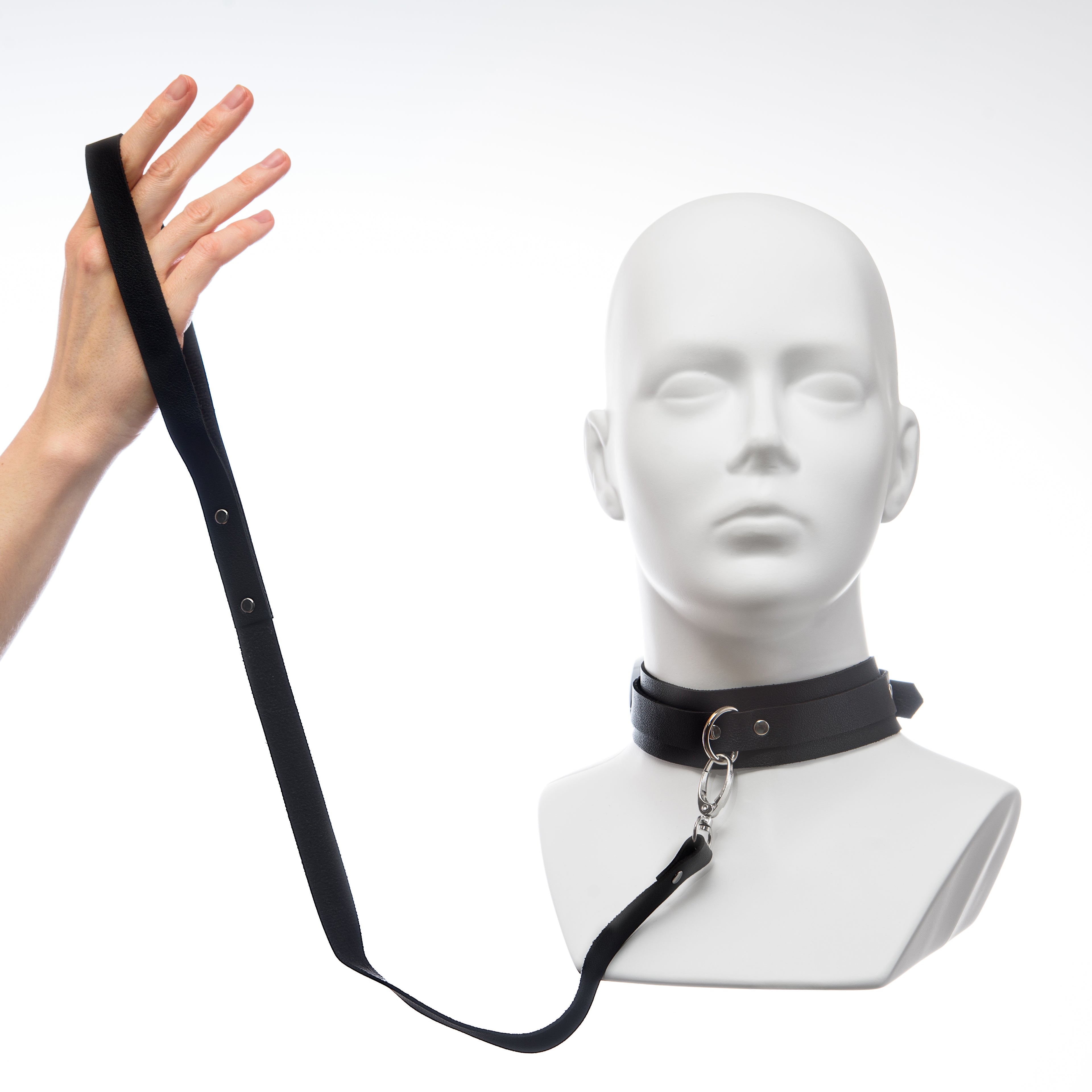 Kaklo aksesuaras „Black Leather Lead Strap“