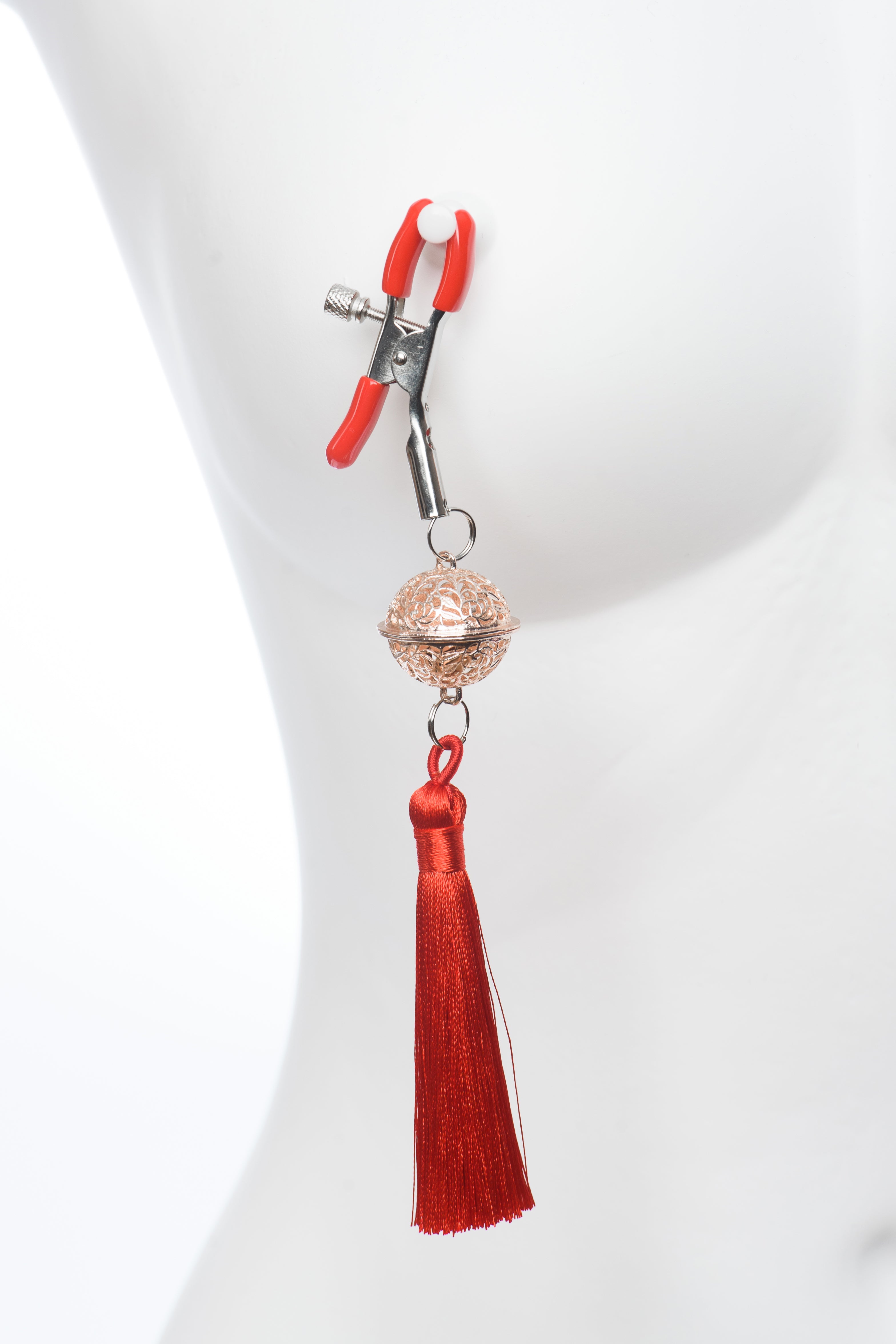 Spenelių segtukai „Red Gold Tassel Duo“