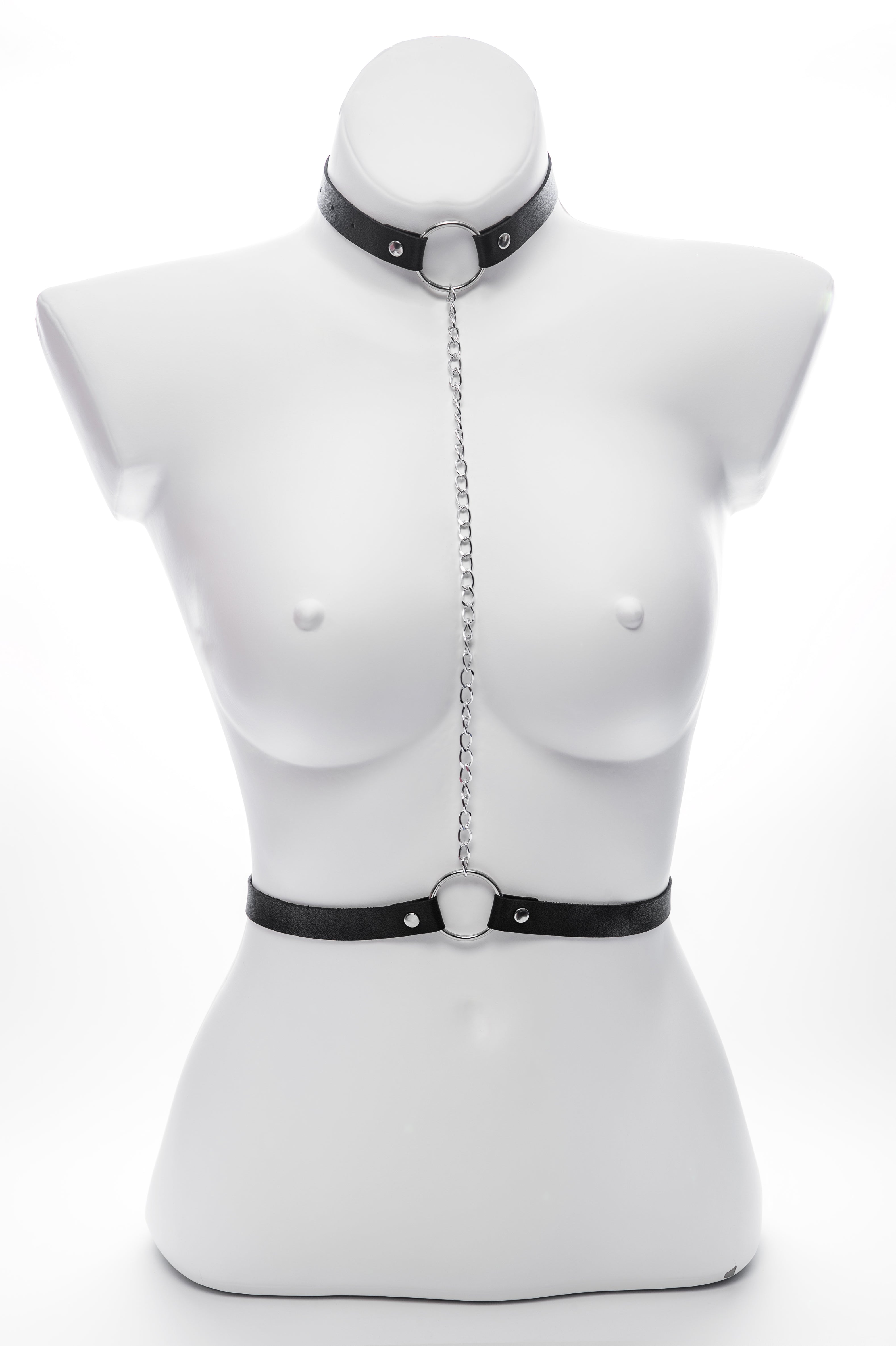 Kaklo aksesuaras „Chain‑to‑Waist Leather Line“